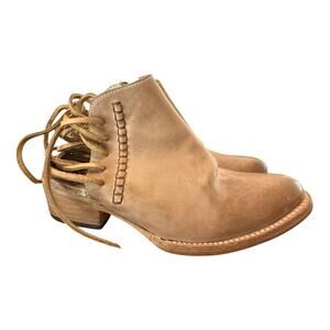 Freebird JoJo Boho Back Lace Leather Bootie Women size 7